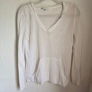 CAbi White Knit Pullover Hoodie Size Medium
